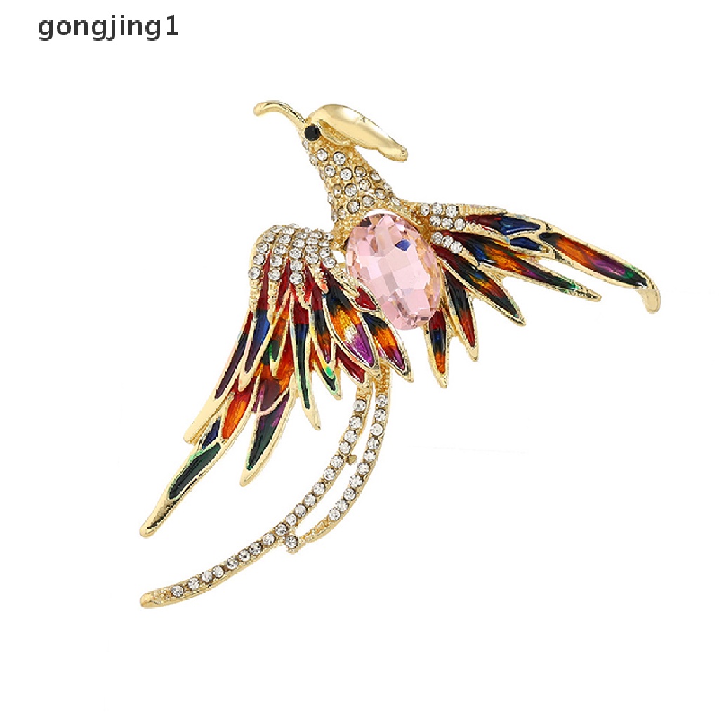 Ggg Kristal Enamel Phoenix Burung Bros Hewan Pin Untuk Wanita Pria Brooch Pin Hadiah ID