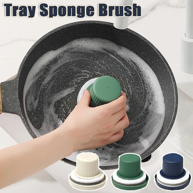 Creative Tray Sponge Brush/Sikat Cuci Dekontaminasi Cuci Piring Multifungsi Aksesoris Pembersih Dapur