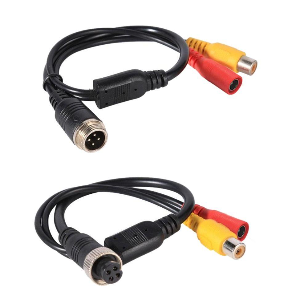 POPULAR 2pcs Kawat Harness Kamera DC Kabel Ganda Adaptor 4-Pin Kabel Adaptor Penerbangan Belakang Mobil