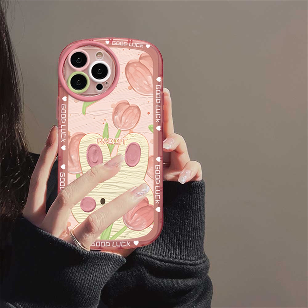 Colorful Tulip Case Redmi Note11 Pro Redmi 10C 10A 9C 9T 9A Note10 5G Note 10S Note9 9S Pro Note8 Pro Note7 Poco M5S M3 X3 Pro NFC Casing Pola Lukisan Minyak Kelinci Indah