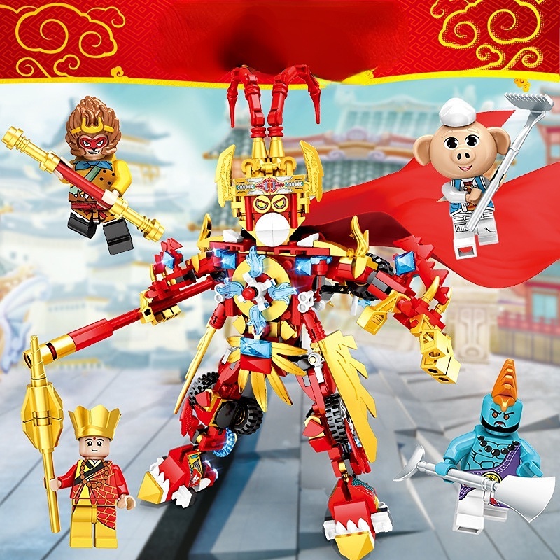 Mainan Anak Kompatibel Dengan Blok Rakitan Partikel Kecil Gaya Lego, Journey To The West: Sun Wukong, Qi Tian Da Sheng