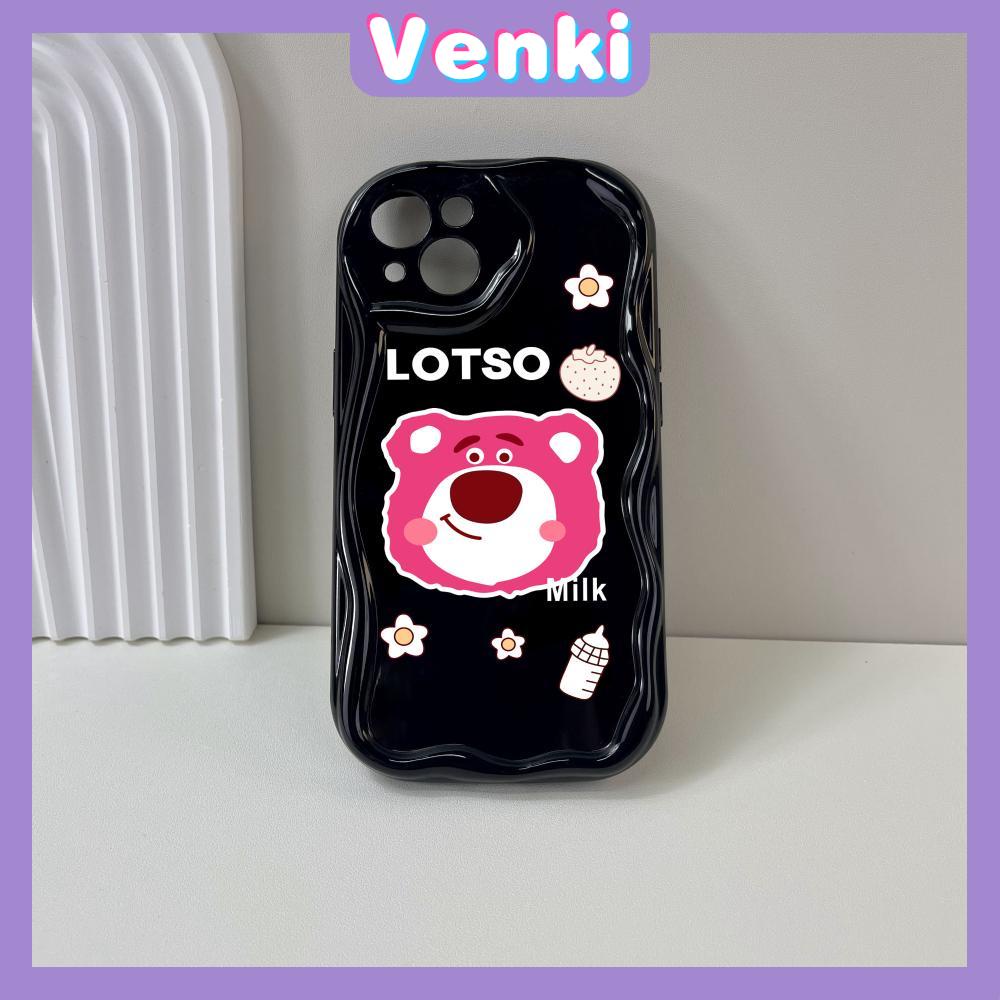 Case for iPhone 11 Pro Max TPU Soft Glossy Curved Wave Case Cute Cartoon Bear Camera Protection Shockproof For iPhone 14 13 12 11 Plus Pro Max 7 Plus X XR