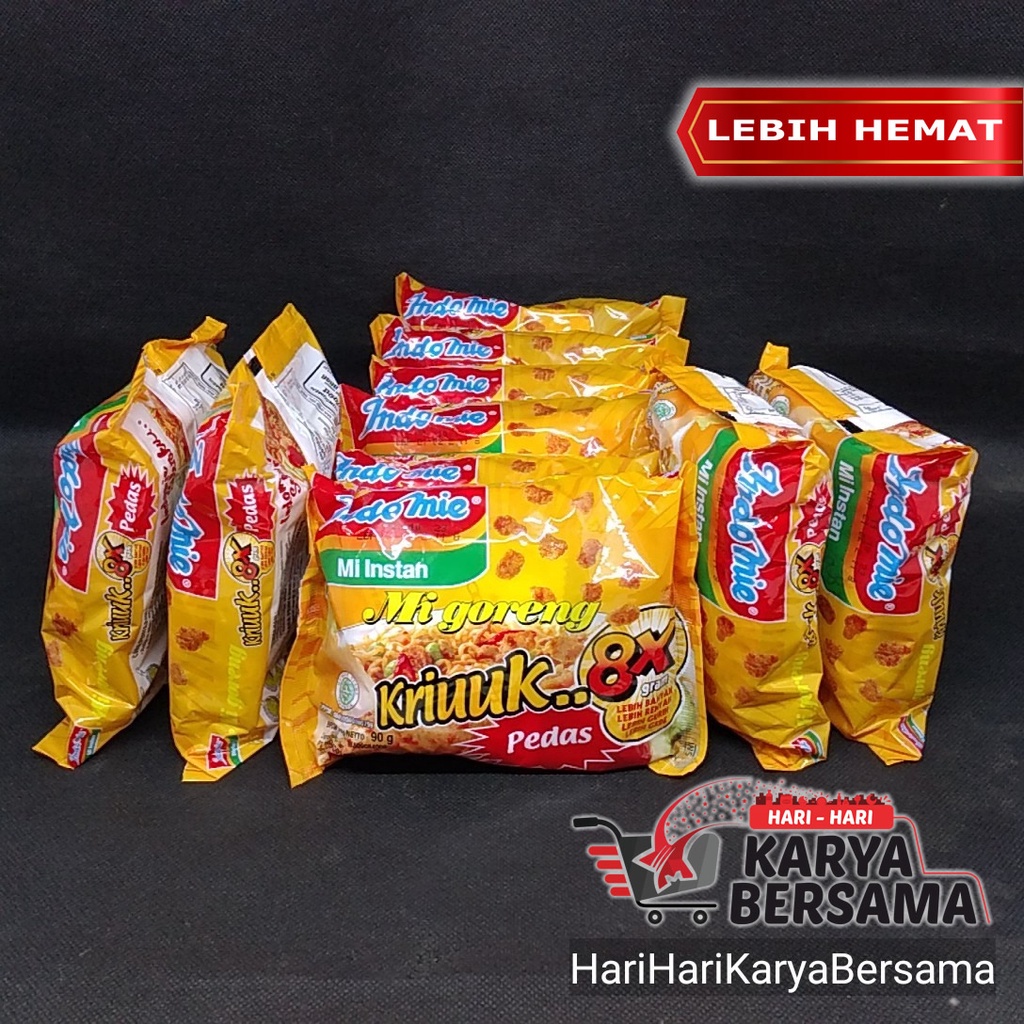 

INDOMIE MI INSTAN GORENG KRIUUK PEDAS PACK 10 BUNGKUS X 90GR