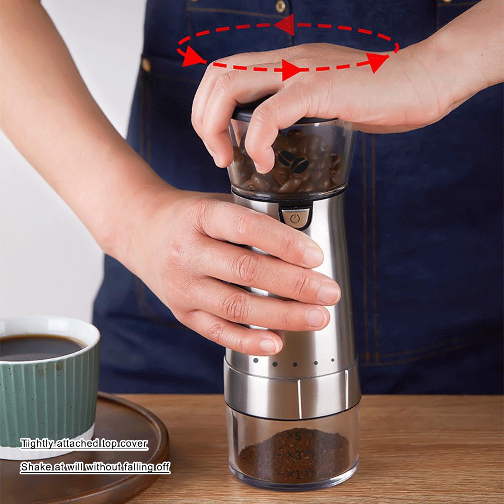 Penggiling Listrik USB Rechargeable Adjustable Coffee Grinders Pepper Mill Alat Penggiling Kacang Portabel Rumah Tangga