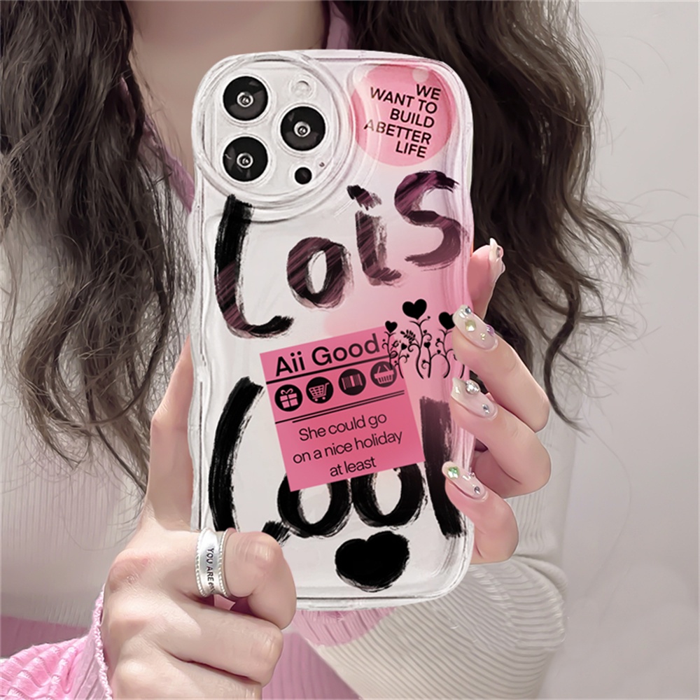 Casing Redmi Note 11S 11 Pro Redmi 10C 10A 9A Note 10 5G Note 10S 9C 9T Note9 Note8 Poco X3 Pro NFC Pink Rose Doodle Label Wave Edge TPU Phone Cover