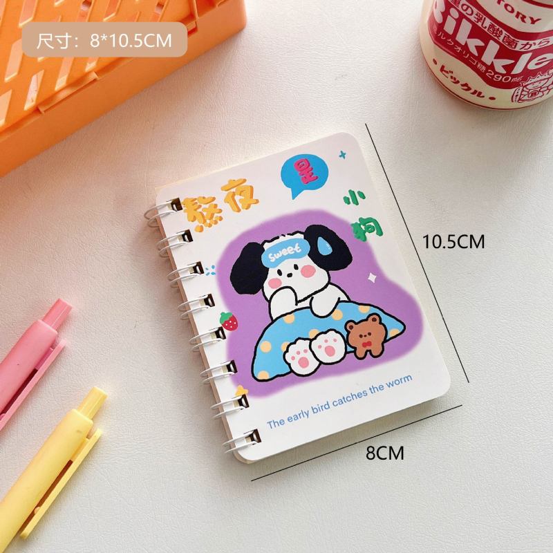 50lembar Buku Koil Kartun Lucu Untuk Penghargaan Siswa Portable Pocket Mini Flip Notebook