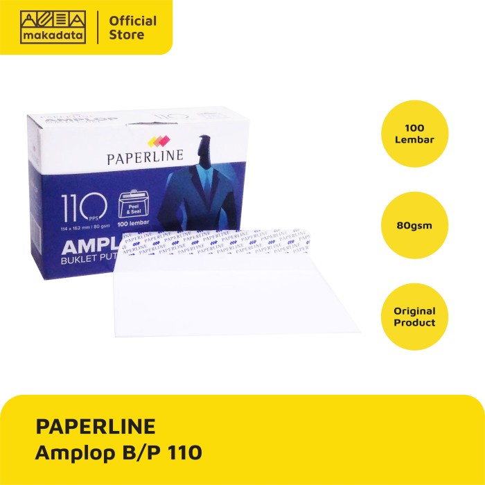 

Amplop Putih Polos Paperline 110 (5PAK)|Envelope|Amplop GROSIR MURAH