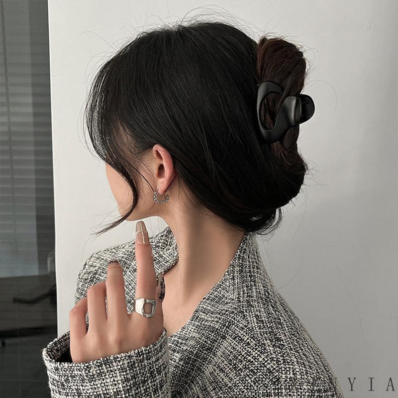 [xinyia.id11] Klip Samping Hair Claw Clip Horsetail Hair Clip Aksesori Rambut Berbentuk Logam Canggih