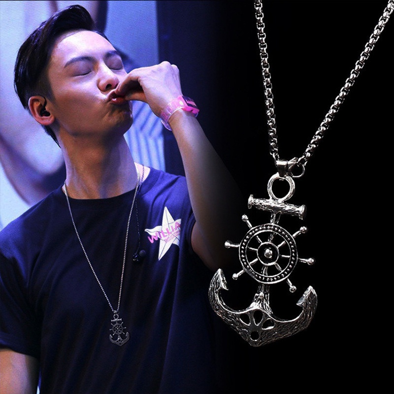 Kalung Liontin Hip-Hop Unik Gaya Baru Jangkar Jepang Korea New Style