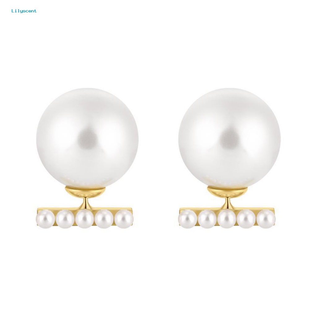 Lilyscent 1pasang Pesona Tahan Pudar Anting Perhiasan Aksesori Hypoallergenic Mutiara Imitasi Stud Earrings Eye-catching