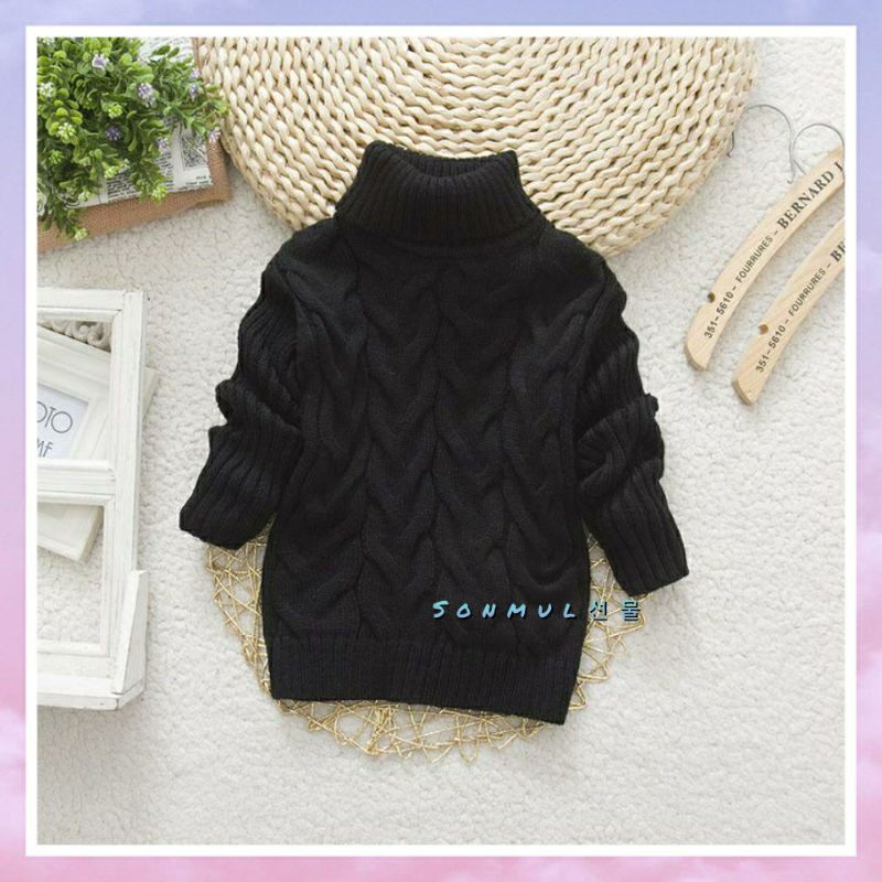 IMPORT KIDS THICK WINTER TURTLENECK KNIT SWEATER GIRL BOY JAKET RAJUT ANAK TEBAL MUSIM DINGIN