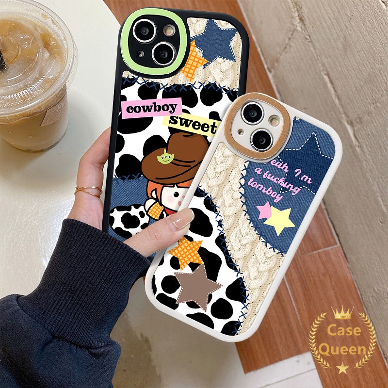 Soft Tpu Couple Back Phone Casing Infinix Hot 11 9 10s 11s 10T 10 Play Hot Note 10 Lite 8 Smart 5 6 Patch Leopard Print Cartoon Cute Cowboy Stars Denim Cover