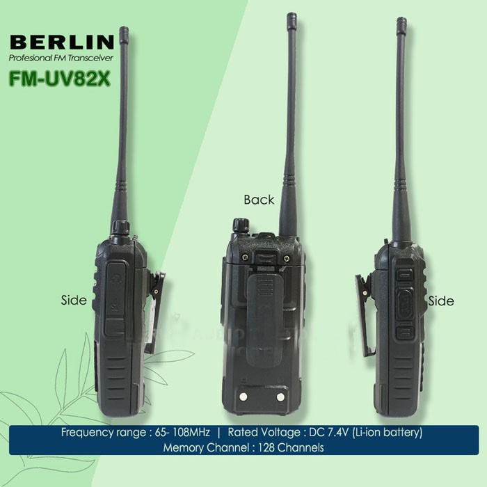 Berlin FM-UV82X Handie Talkie HT Dual Band FM Transceiver UV82X