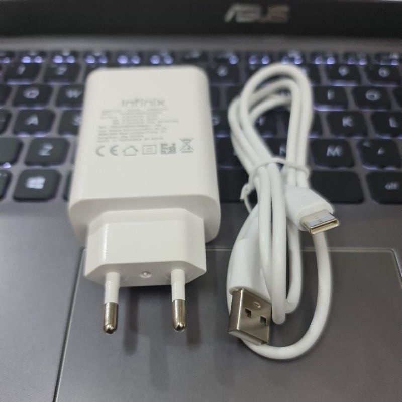 Charger Infinix Flash Charging 33W 2in1 Micro USB / Type-C Qualcomm Quick Charger 3.0 oem