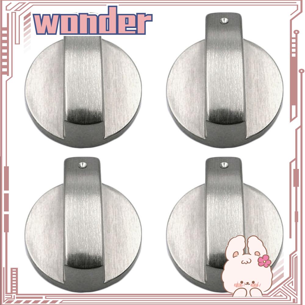 Wonder 2Pcs Knob Kontrol Kompor Pegangan Peralatan Masak Silver Saklar Aksesori Pengganti Kompor Gas