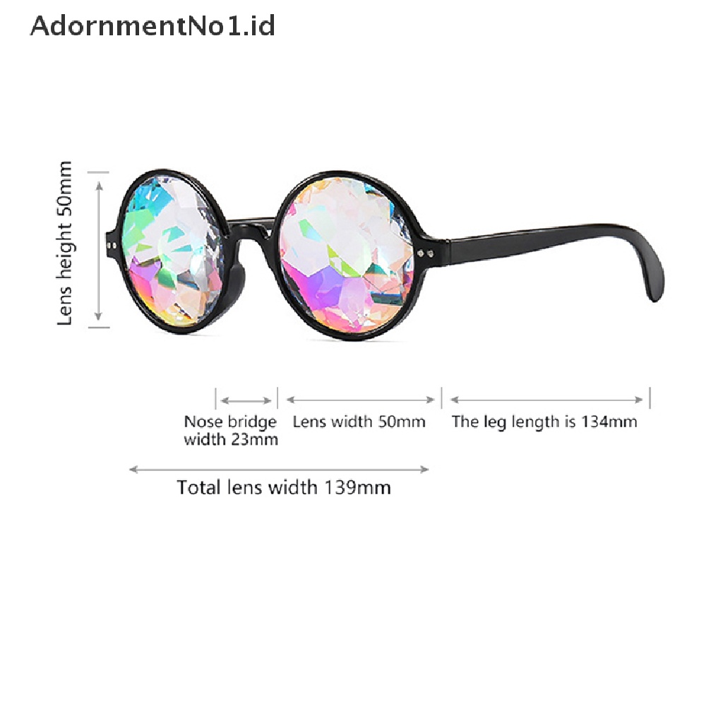 [AdornmentNo1] Kaleidoskop Kacamata Hujan Prisma Difraksi Lensa Kristal Kacamata Festivals Eyewear Pesta Klub Malam Aksesoris Cosplay Mosaik Kaca Prismatic Glasses Amusement