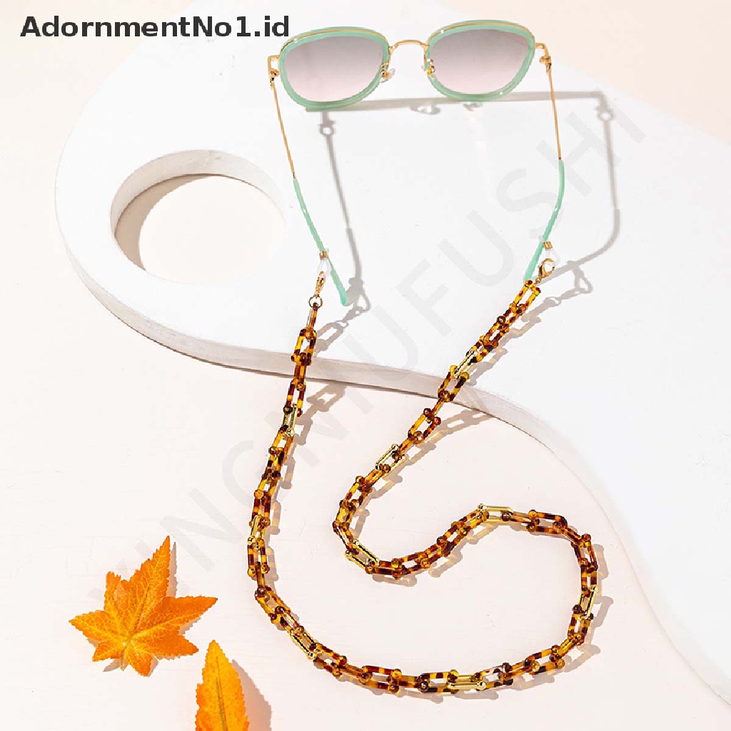 [AdornmentNo1] Fashion Hitam Akrilik Kacamata Rantai Sunglasses Lanyard Kalung Wanita Kacamata Baca Gantung Leher Tali Strap [ID]