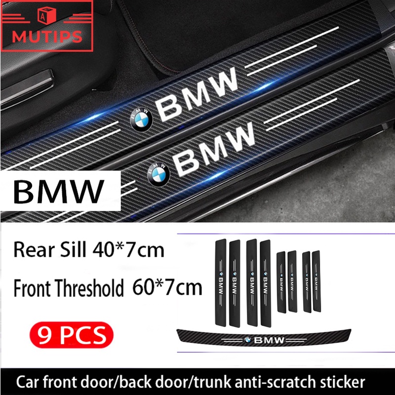 Bmw 9Pcs Stiker Pintu Mobil Carbon Fiber Sill Protection Auto Tahan Gores Anti Slip Untuk F10 F30 E39 E60 X1 E84 E36 E46 E30 E90 F48 F25 X3 E83 X5 F15