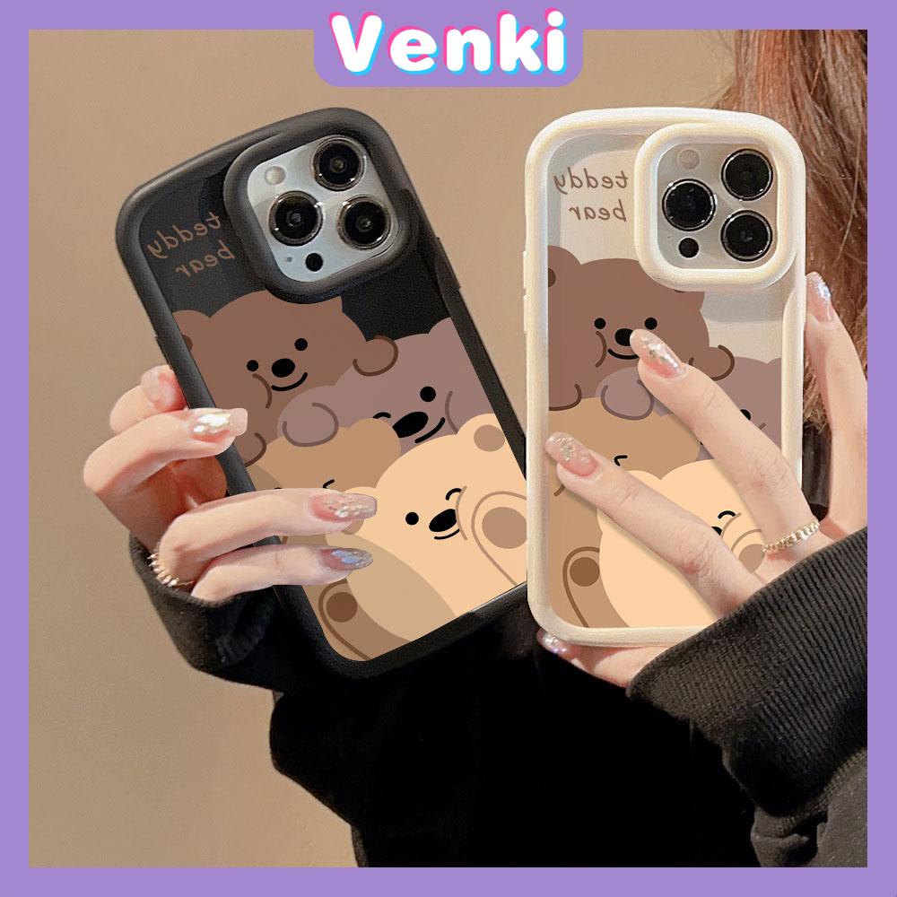 Case iPhone 11 Pro Max TPU Soft Case Frosted Bubble Case Black White Cute Cartoon Bears Camera Protection Shockproof For iPhone 14 13 12 11 Plus Pro Max 7 Plus X XR