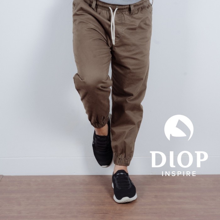 Celana Jogger Diop Pria Dewasa | Hitam | Cream | Coklat Kopi | Coklat Gelap | Abu Gelap