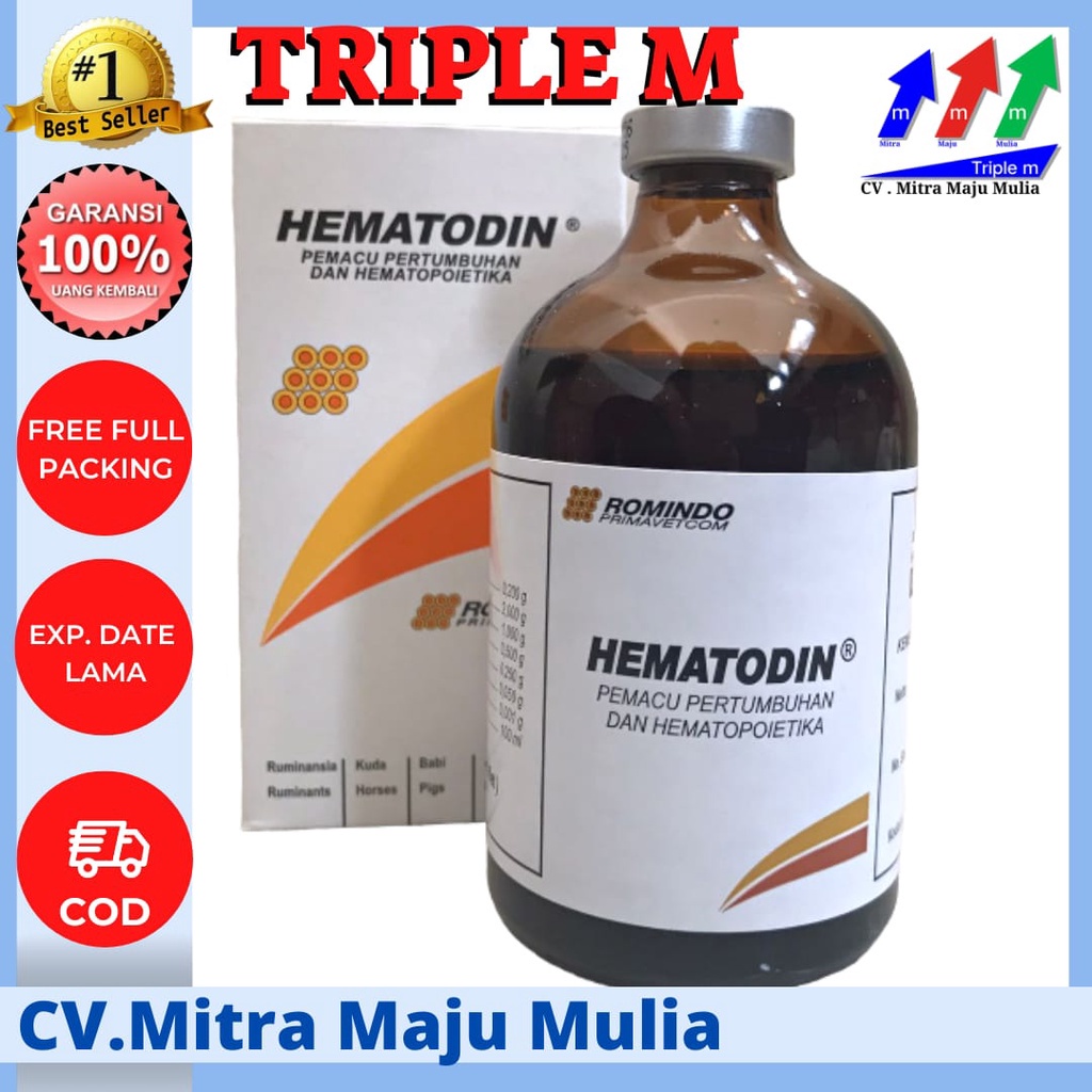 Hematodin 50 ml Hematodin 100 ml ROMINDO - Pemacu Pertumbuhan dan Hematopoetik hewan