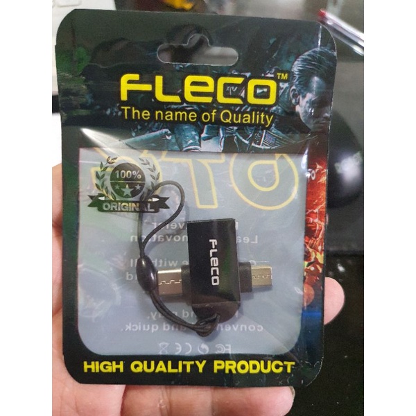 [ OTG 2 IN 1 FLECO ] - OTG metalic besi Fleco otg-07 2in1 micro dan type C high tranfer data 3.0 Original