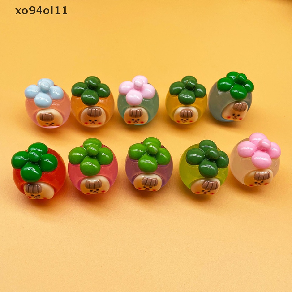 Xo 2Pcs Luminous Manggis Duomei Ornamen Mini Kartun Buah Boneka Mikro Lanskap Dekorasi Rumah Boneka Miniatur Mainan OL