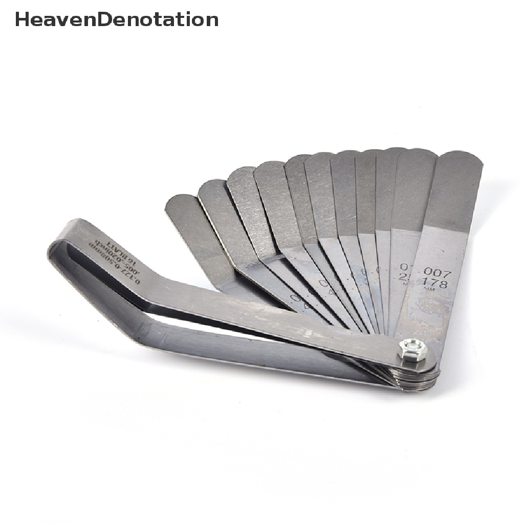 [HeavenDenotation] 16mata Pisau Feeler Gauge Pengisi Celah Metrik 0.127-0.508mm Valve Gage Measurment HDV