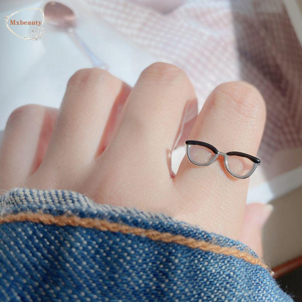 Mxbeauty Cincin Jari Adjustable Motif Lukisan Minoritas Bahan Tembaga Gaya Vintage Korea Untuk Wanita