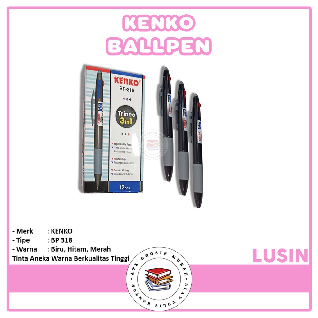 

KENKO - Ball Pen Kenko 3 In 1 Bp 318 - Lusin