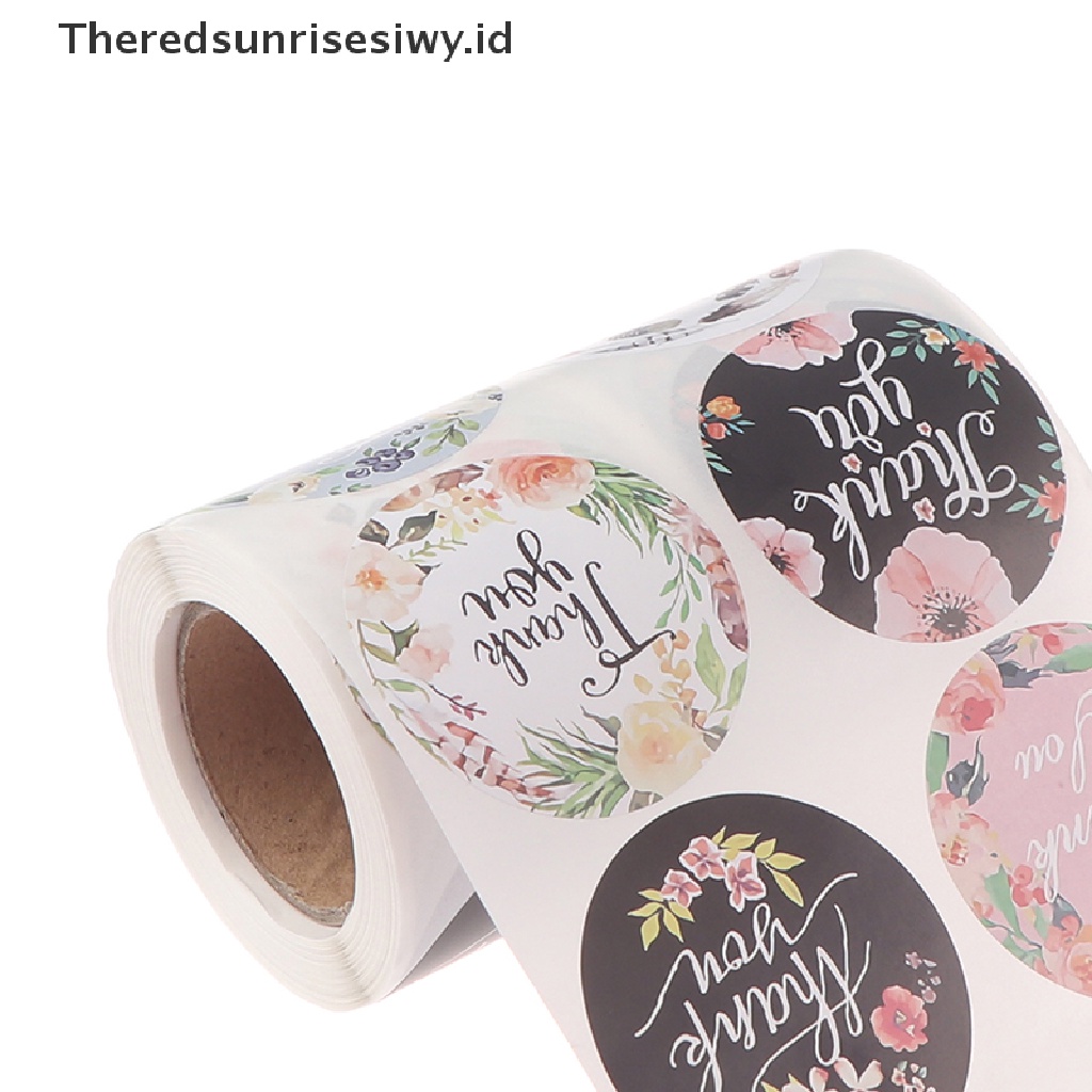 # Kado Mom &amp; PAPA DIY # 500pcs Stiker Thank You Bunga 2inch 8warna Tas Kotak Tissue Segel Sticker~