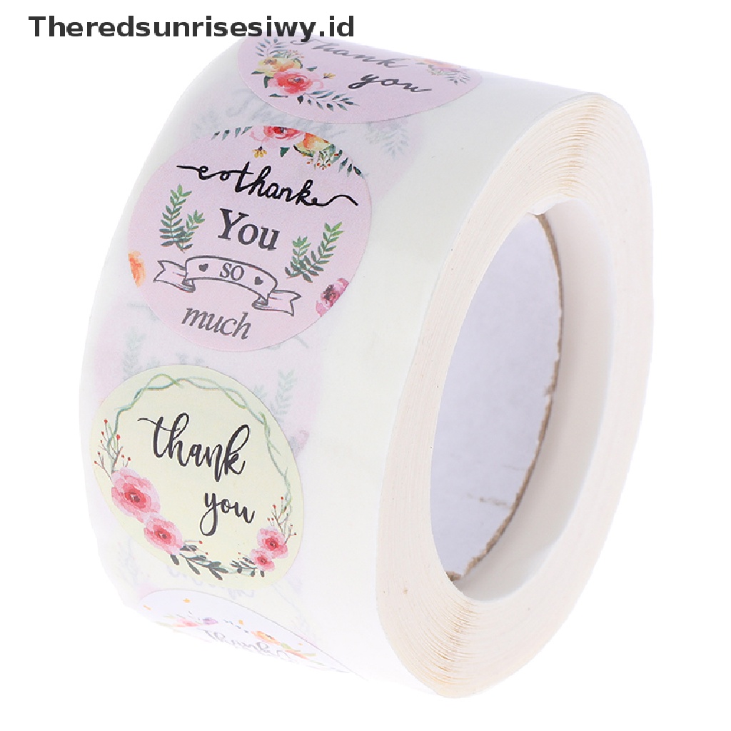 # Kado Mom &amp; PAPA DIY # 500pcs/roll round floral thank you ers Untuk Label Segel Paket~