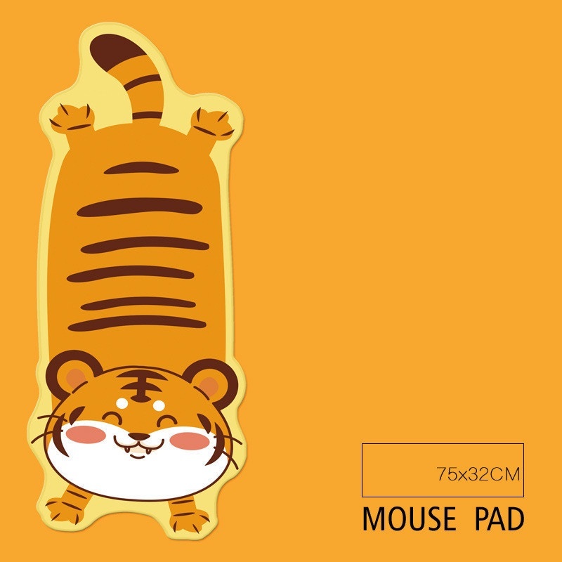 Cute Tiger Family Mouse Pad Alas Mouse Harimau Lucu Kartun Hewan Mouse Pad Oversized Mouse Pad