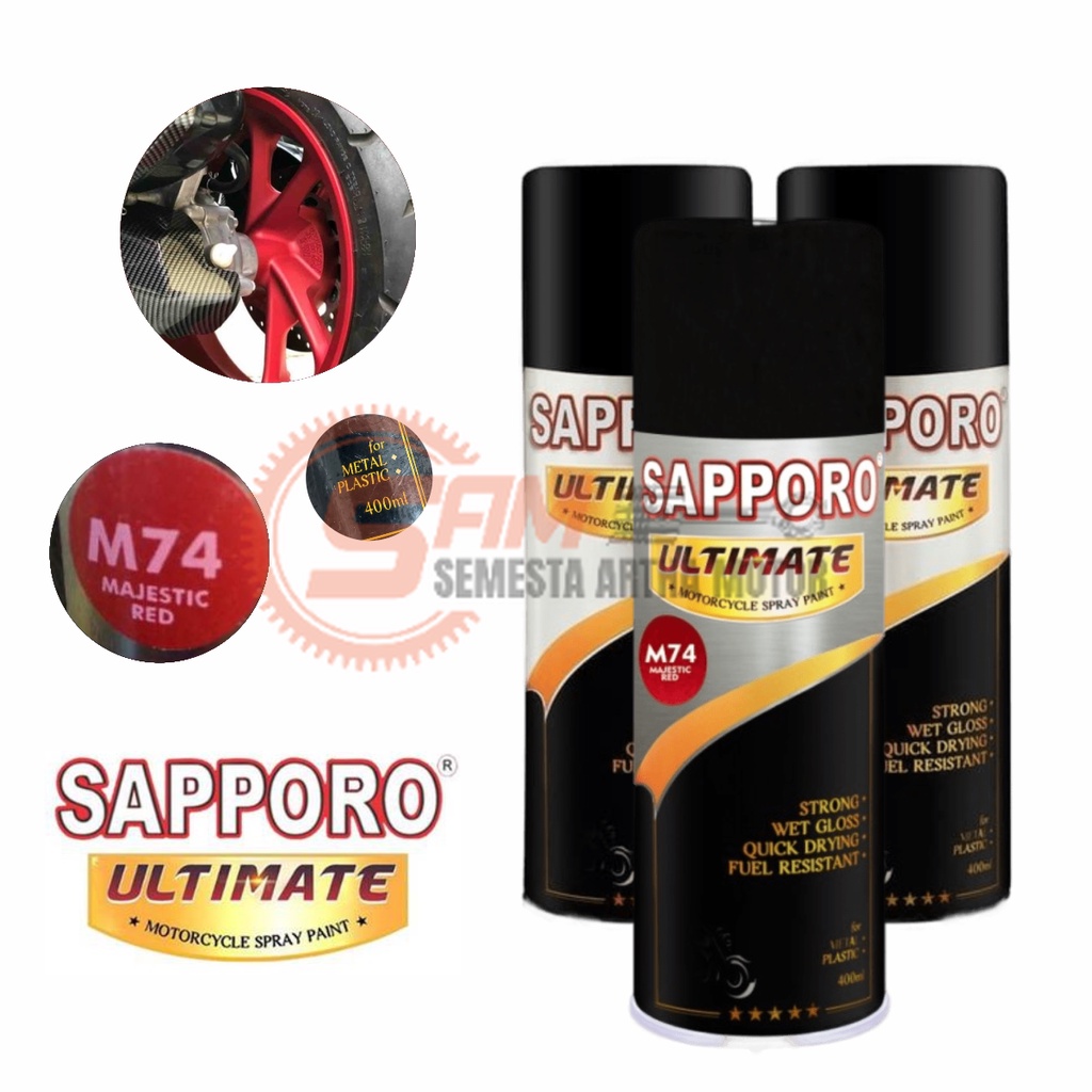 

Pilox Sapporo Ultimate Majestic Red M74 Cat Semprot Merah Pilok Metal Plastik Aerosol Spray