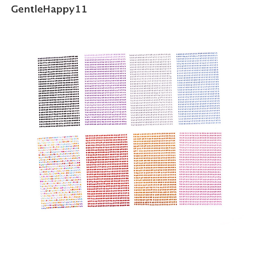 Gentlehappy 750pcs/set 3mm Telepon DIY Mobil PC Dekorasi Perekat Diri Kristal Berlian Imitasi Stiker id