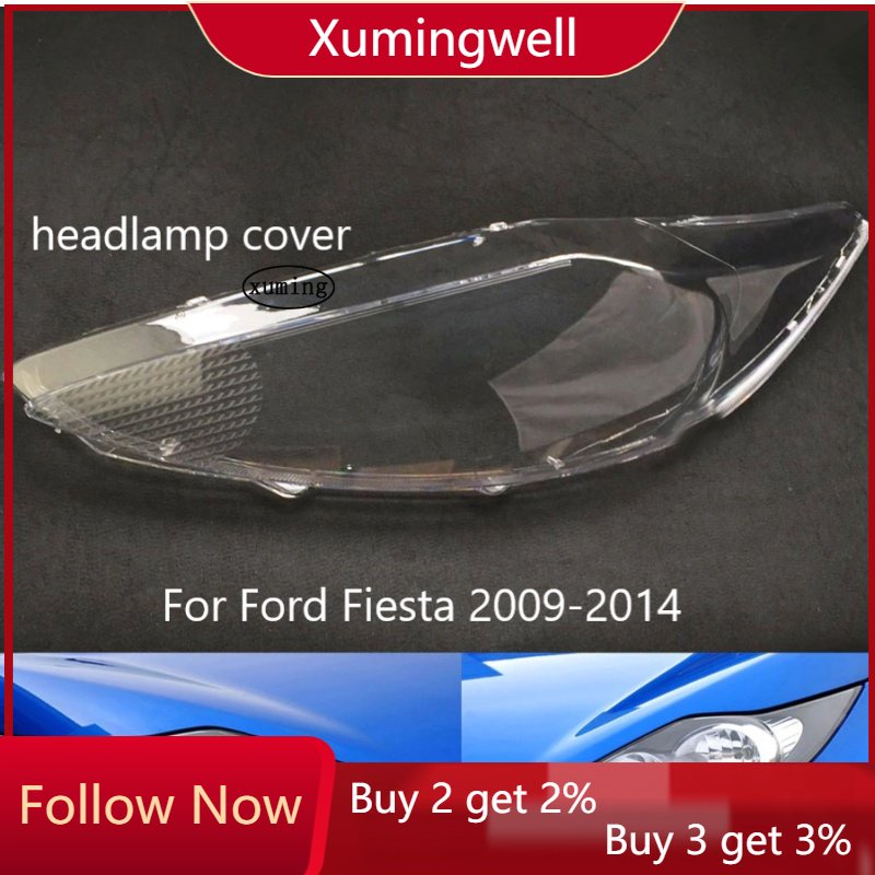 Xuming a Sepasang Cover Lensa Lampu Depan Untuk Ford Fiesta 2009 2010 2011 2012 2013 2014