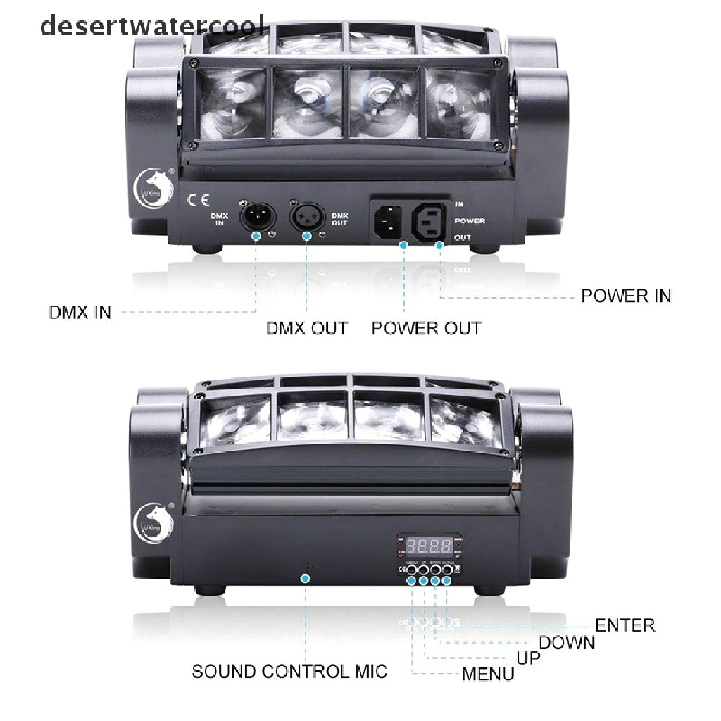 Deid RGBW 80W LED Spider Strobo Moving Head Stage Lighg DMX Kontrol Suara Untuk DJs Martijn