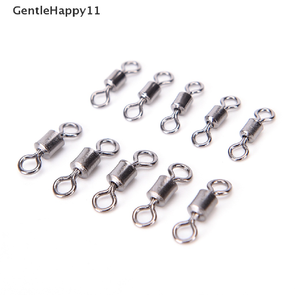 Gentlehappy New Hot 100PCS Fishing Barrel Bearing Rolling Swivel Solid Ring LB Lures Konektor 4ukuran id