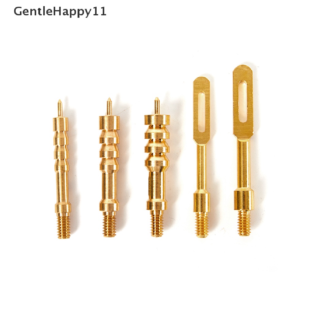 Gentlehappy 5pc/lot.22cal-.45cal Gun Cleaning Jags brush Kit Kuningan Solid Tombak Runcing Jags id