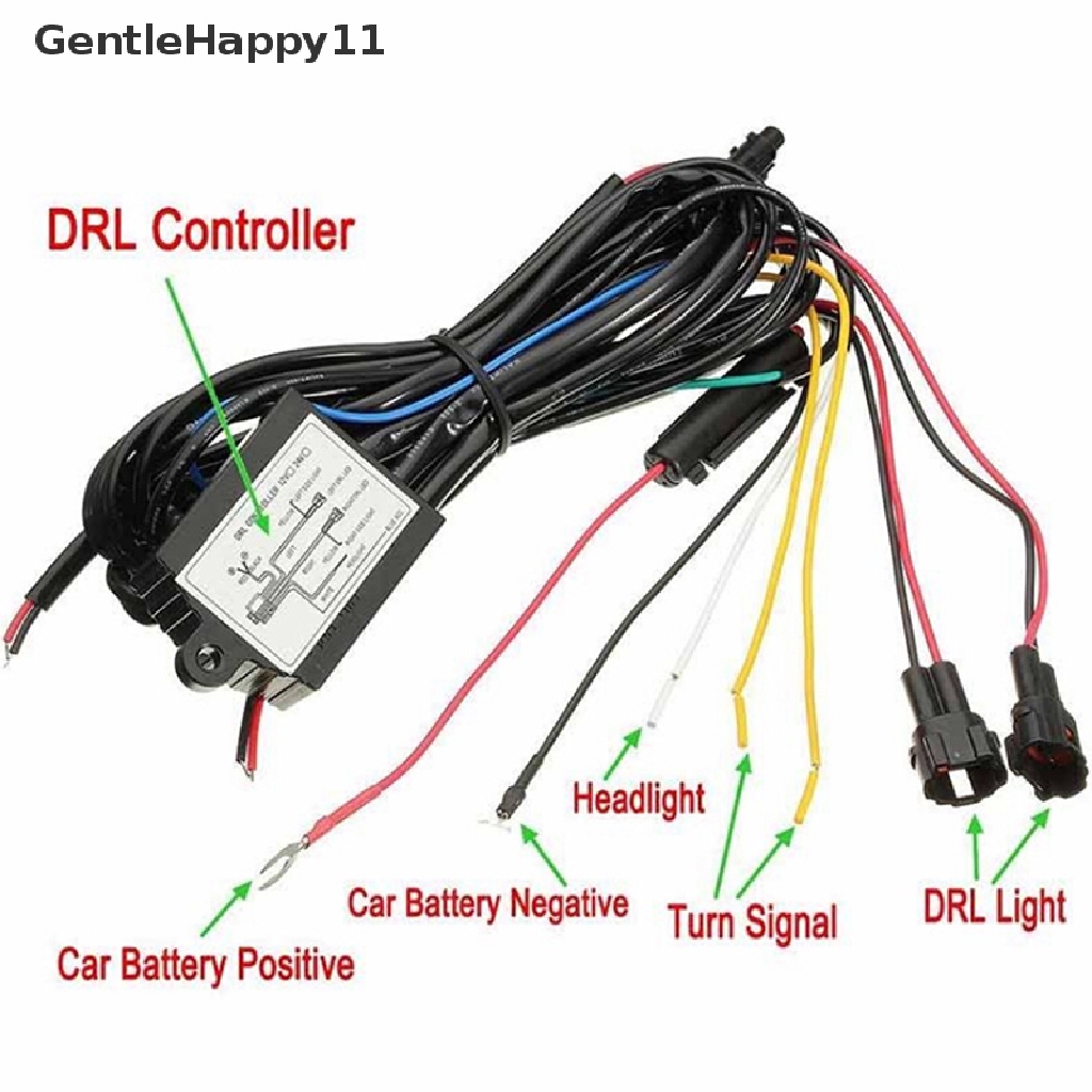 Gentlehappy Mobil DRL Siang Hari Berjalan Lampu Dimmer Peredupan Relay Control Switch Harness 12V id