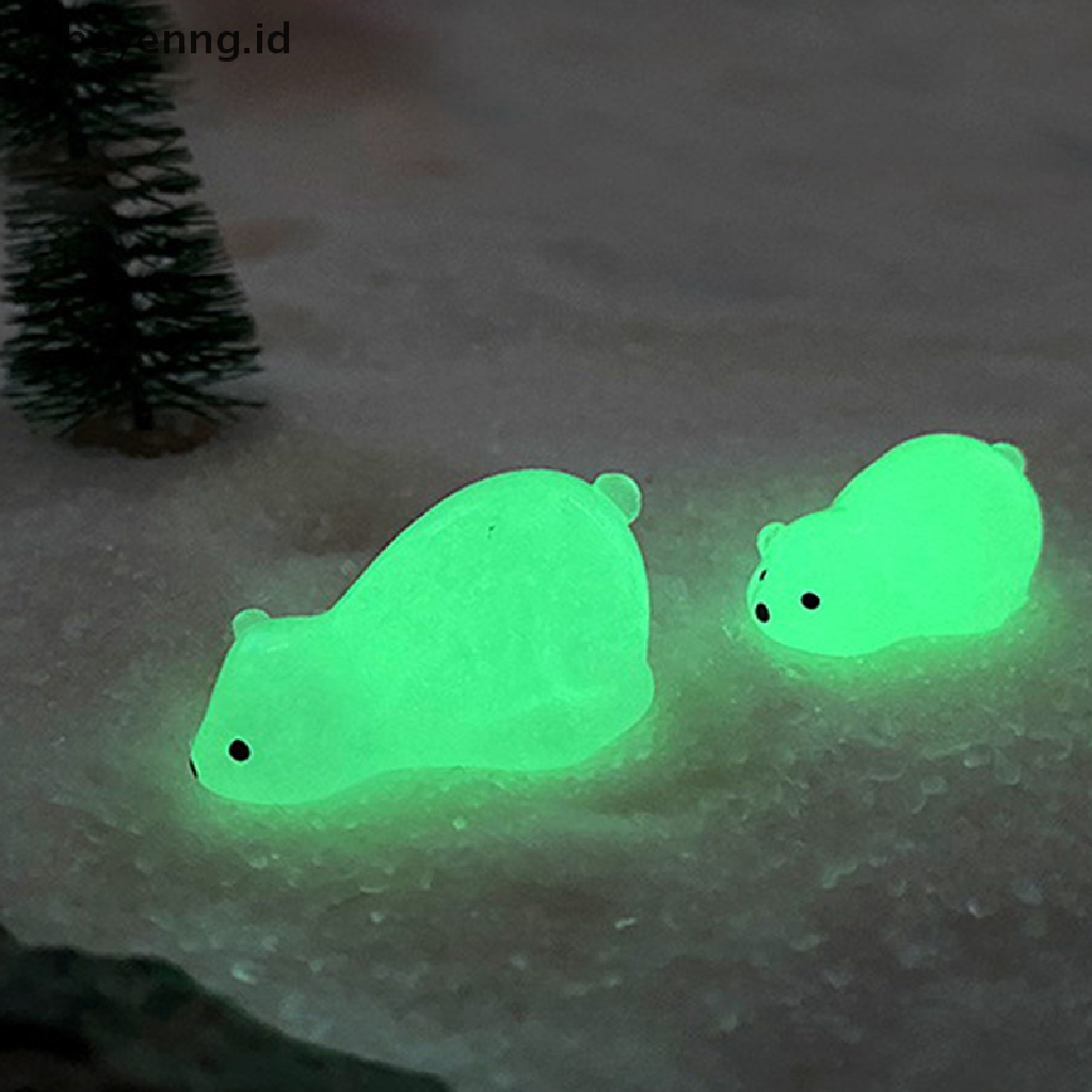 Beyen 1Pc Luminous Polar Bear Micro Ornamen Miniatur Pot Dekorasi Landscape ID