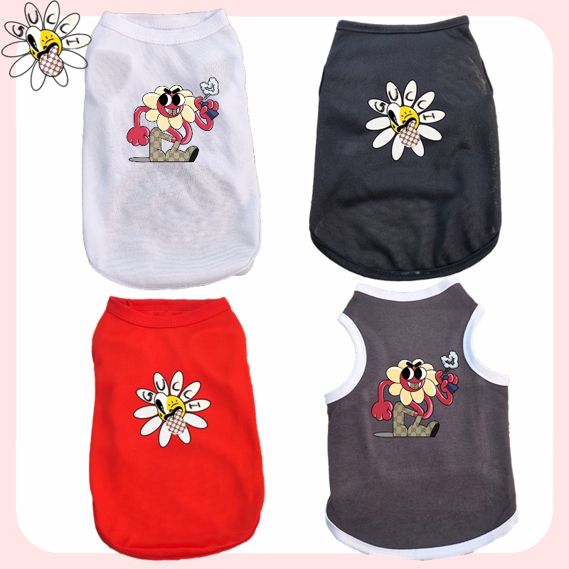 Tank Top Anjing Peliharaan Logo Bunga Matahari Fashion S-2XL Ukuran Kucing/poodle/Teddy