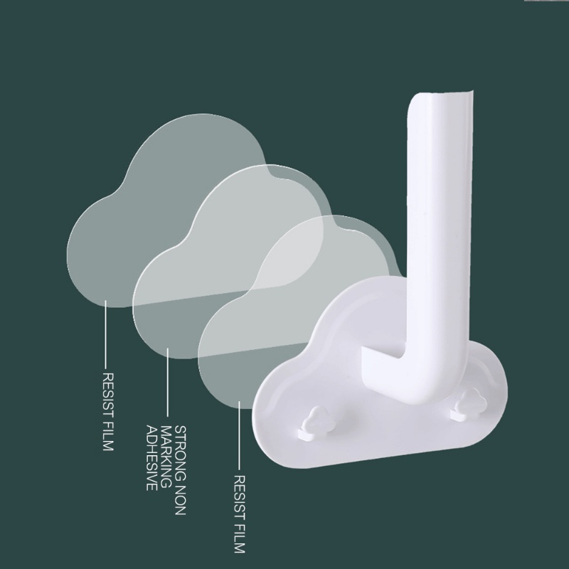 Kreatif Awan Berbentuk L Kait Yang Dipasang Di Dinding Tahan Air/Rak Penyimpanan Gantung Perekat Diri Serbaguna Perlengkapan Kamar Mandi Dapur