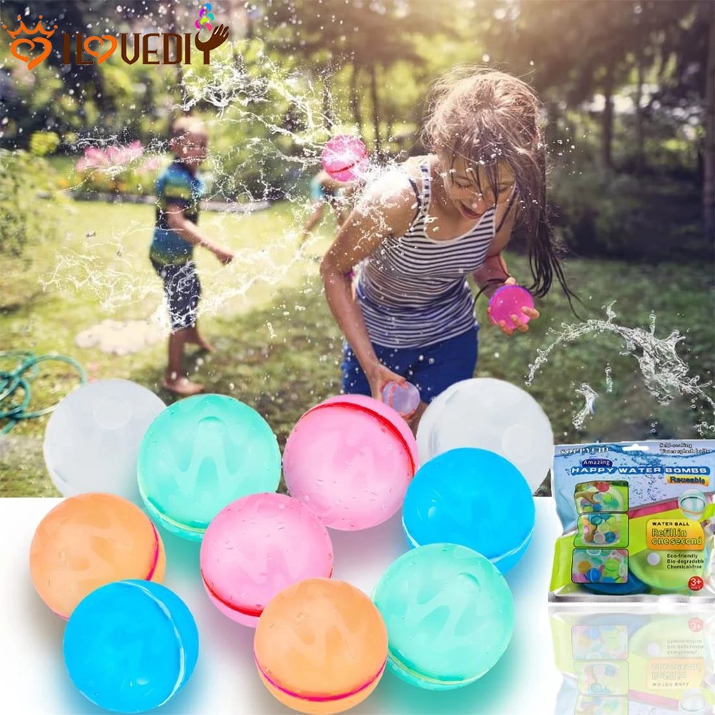 1pc Lembut Dewasa Balon Air Musim Panas Perlengkapan Pesta Self Sealing Silikon Kolam Renang Water Splash Ball Reusable Anak Mainan Bola Air Untuk Permainan Outdoor