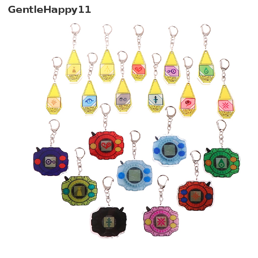 Gentlehappy Digimon Adventure Digivice Anime Liontin Figure Gantungan Kunci Keyring Koleksi Mainan id