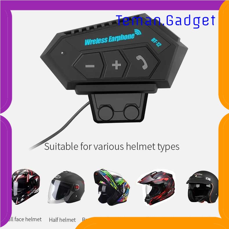 TG - OTO Vnetphone Intercom Headset Bluetooth Helm Motorcycle Anti Interference - BT-12