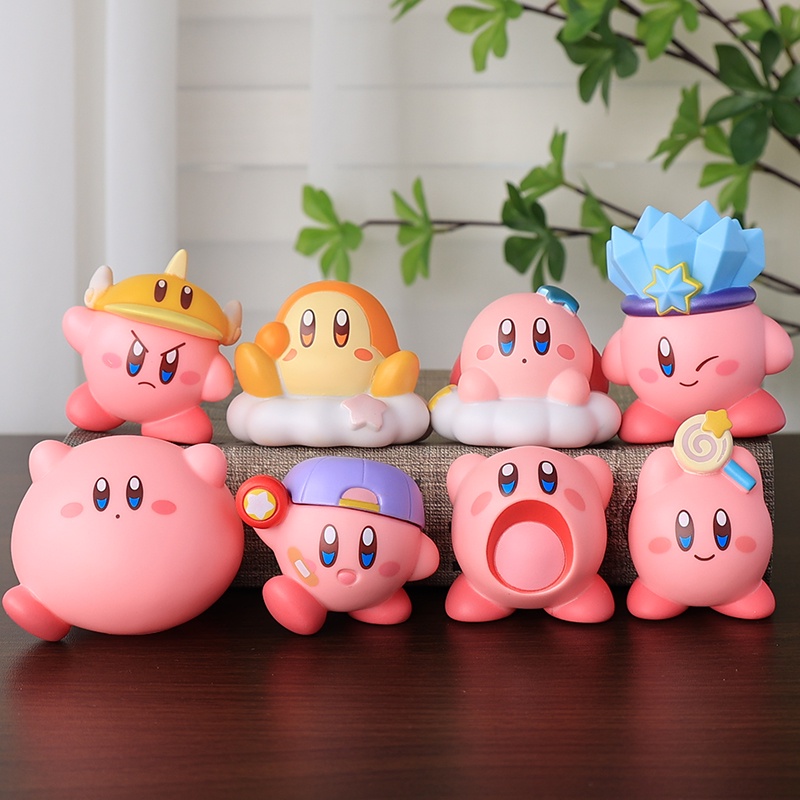 8pcs Ornamen Hias Boneka Bintang Kirby Bahan Diy Star Kirby Magician Kirby Anime Action Figure Mainan Untuk Anak