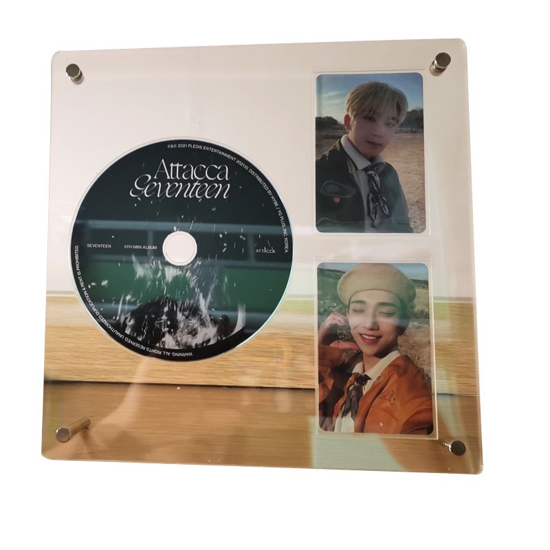 Bingkai Foto Klasik 1PC Akrilik Transparan Magnetik CD Photocard Display Stand K-pop Penyimpanan Album Desktop Display Dekorasi Case