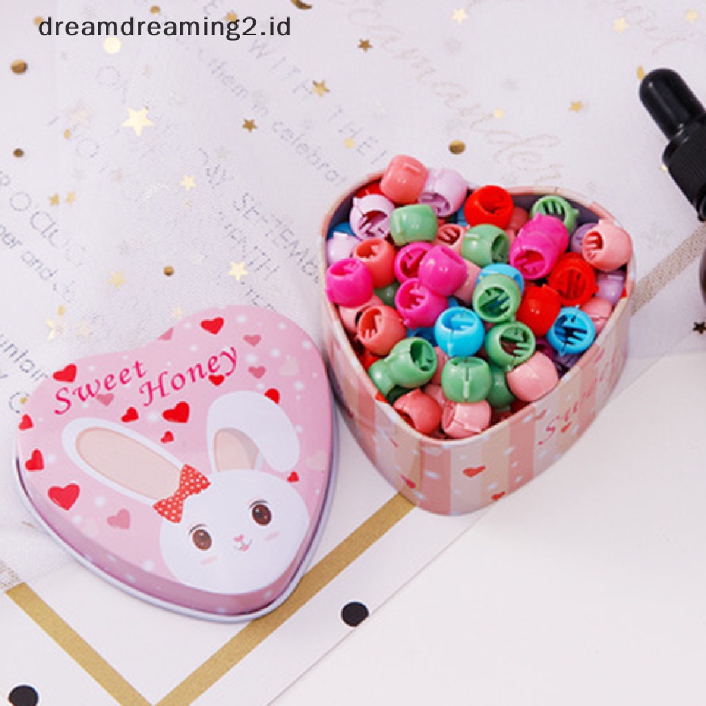 (dream) Lovely Beads Jepit Rambut Untuk Anak Perempuan Warna Permen Bahan Plastik Klip Rambut Mini Barrette//