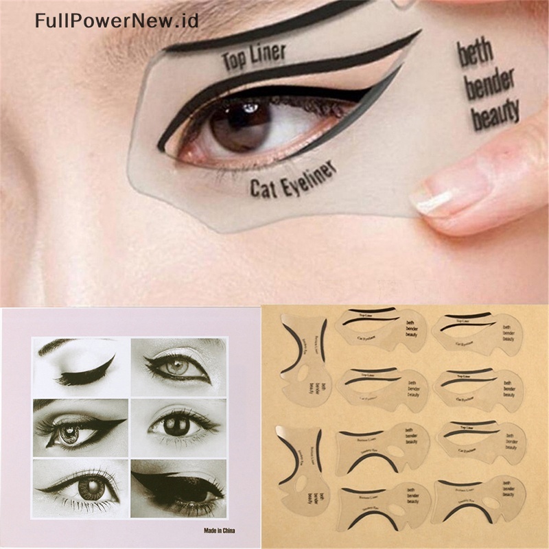 Power 10pcs Eyeliner Stencils Winged Eyeliner Stencil Model Alat Pembentuk Template ID